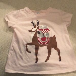Toddler girls pink Christmas shirt
